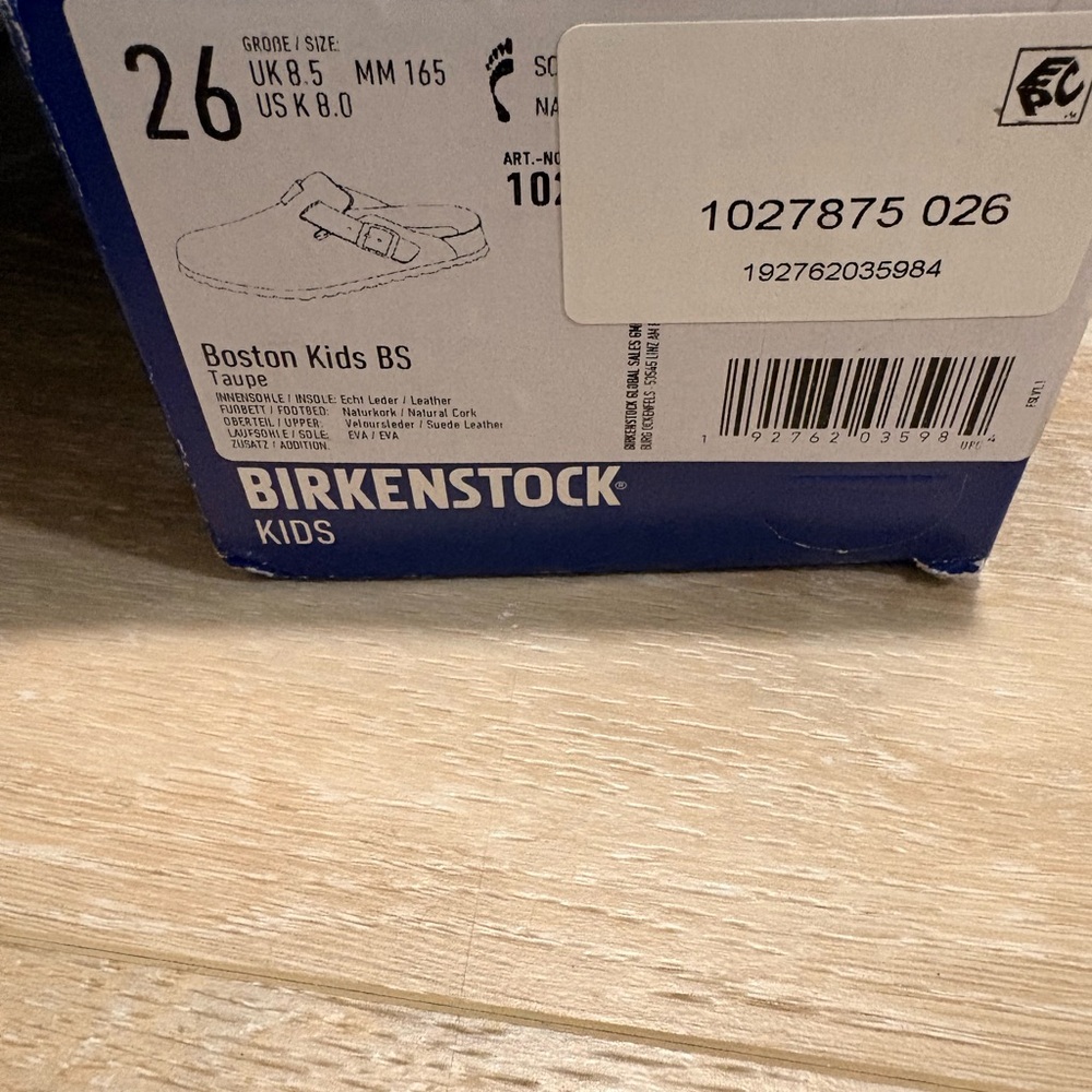 Birkenstock Kids' Boston Suede Clogs - Tan size 8 - Picture 3 of 5